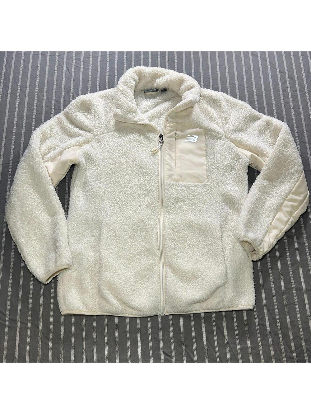 New Balance Women’s Cozy Soft Shell Jacket Zipper Front Cream Color Size S